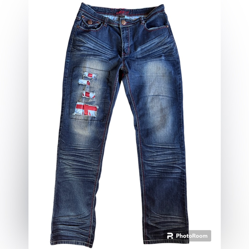 More To Love MTL Jeans British Flag Cutouts Size 11/12